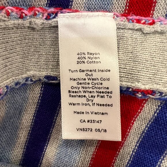 Talbots Multi-Stripe Side Button Sweater Cotton Blend Size PL - Picture 10 of 10